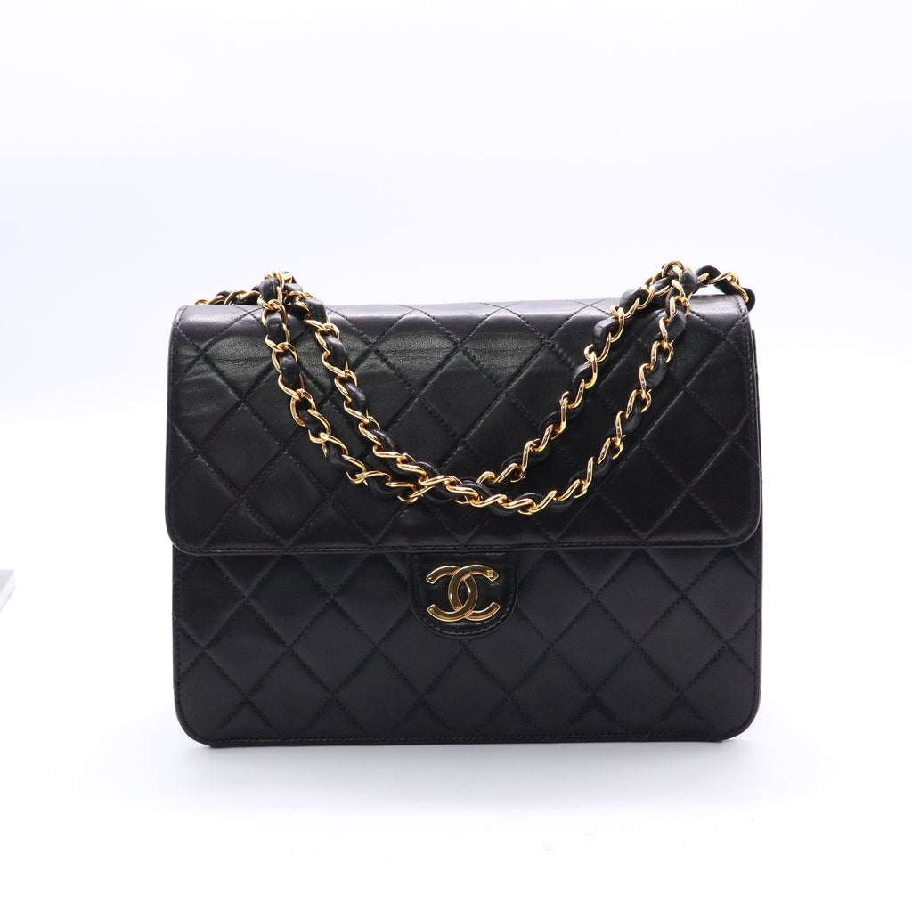 Chanel Timeless classic black leather twins