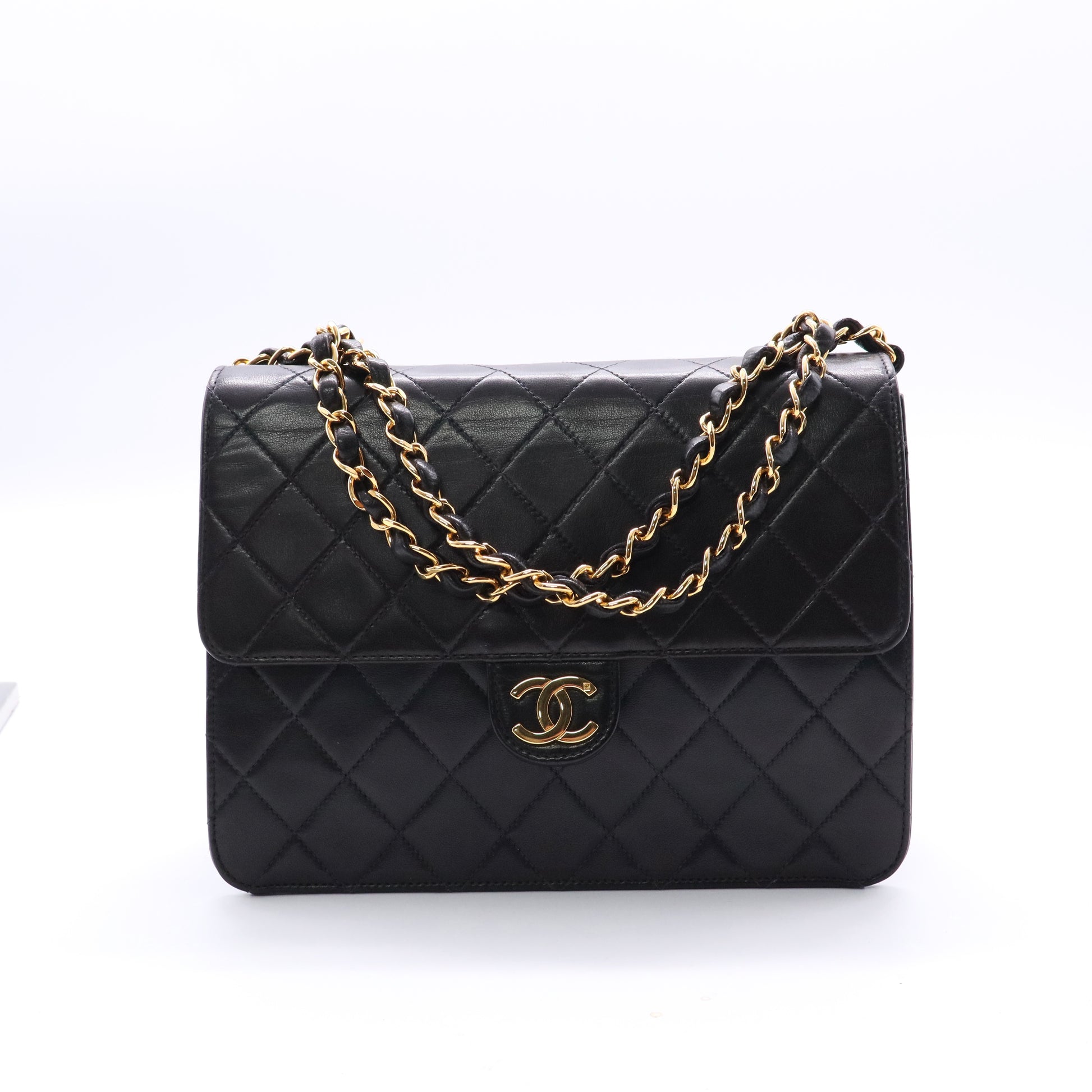 Chanel Timeless classic black leather twins
