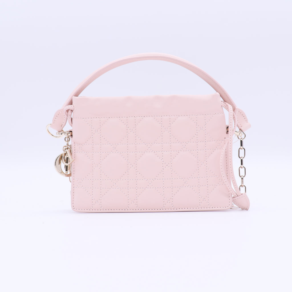 Dior Milly Drawstring Chain Bag Cannage Quilt Lambskin Mini Twins LDJ3727