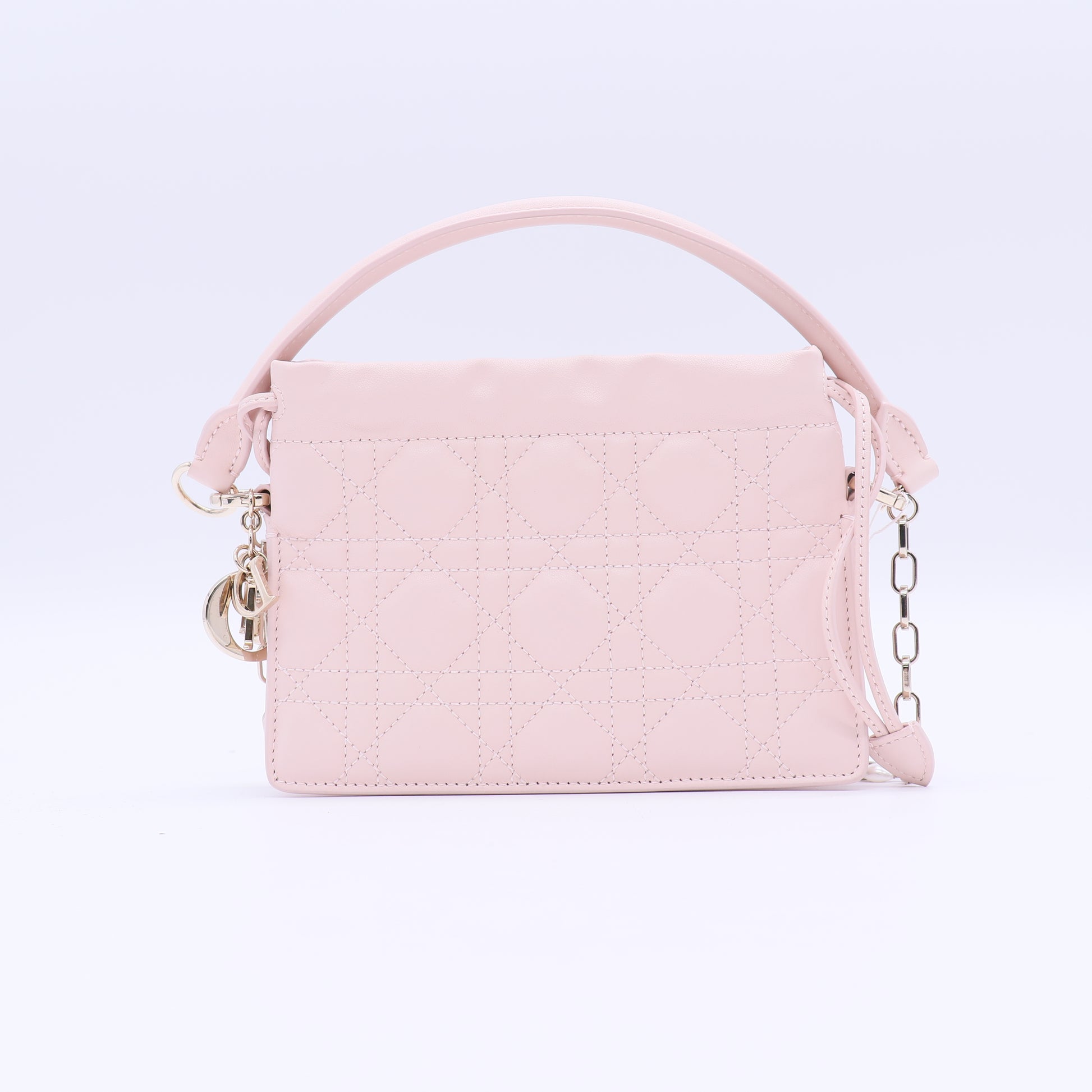 Dior Milly Drawstring Chain Bag Cannage Quilt Lambskin Mini Twins LDJ3727