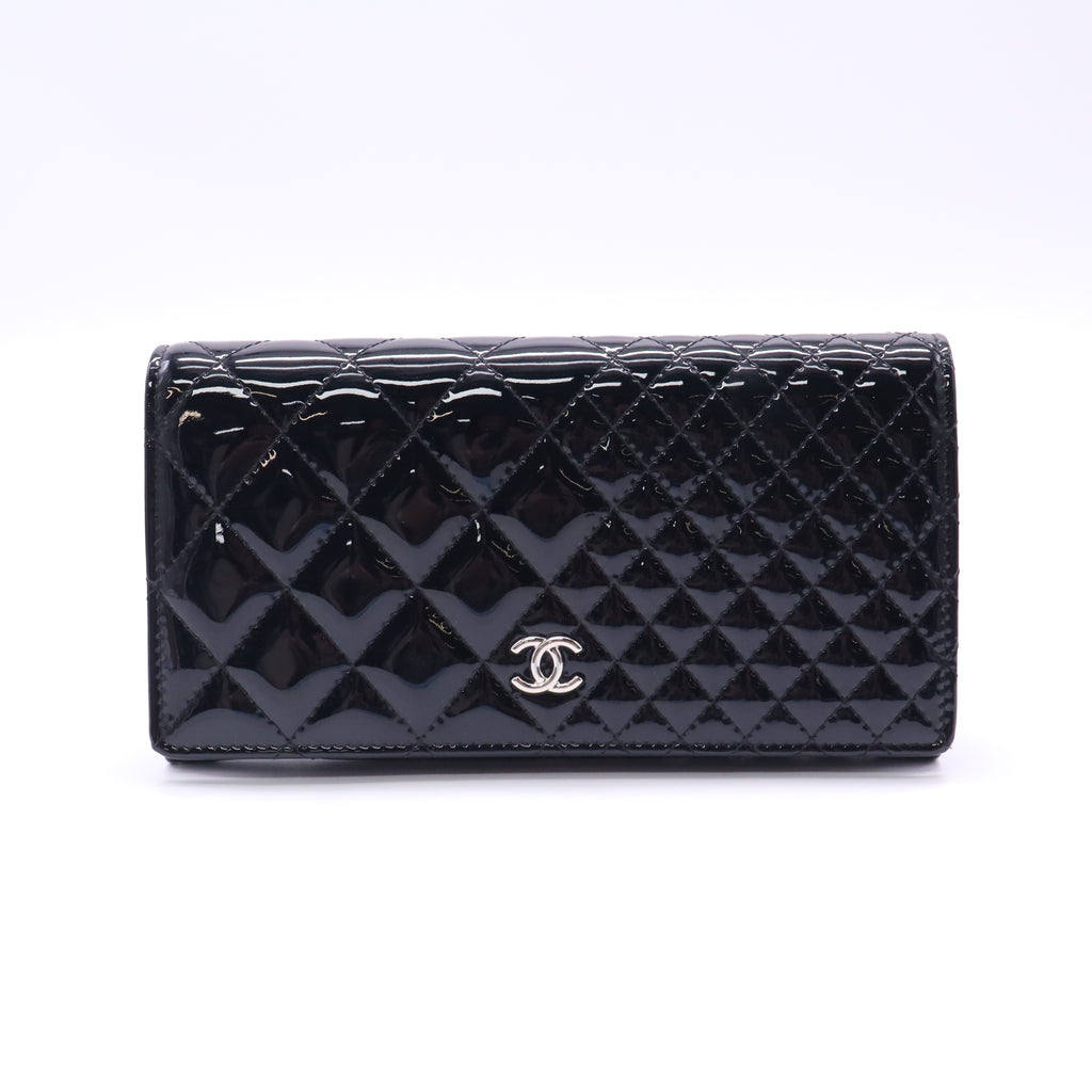 Chanel Classic Long Flap Wallet in Patent Quilted Leather W22817