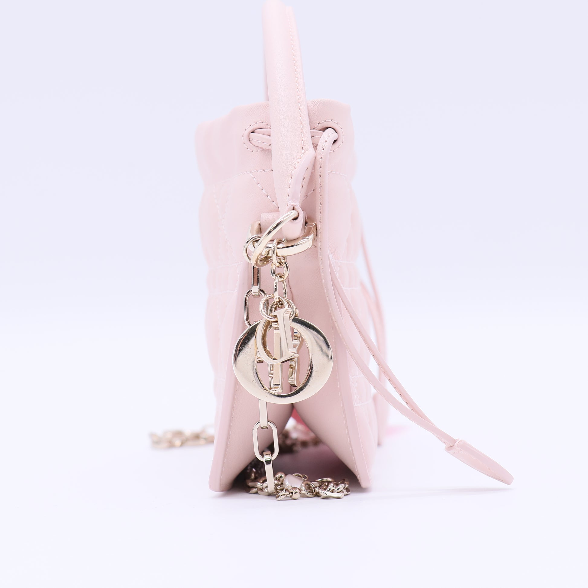 Dior Milly Drawstring Chain Bag Cannage Quilt Lambskin Mini Twins LDJ3727