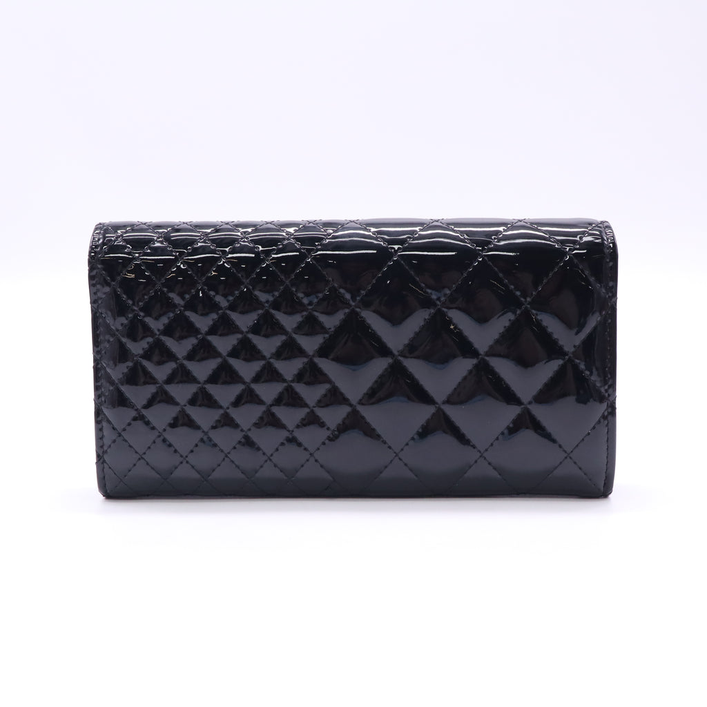 Chanel Classic Long Flap Wallet in Patent Quilted Leather W22817