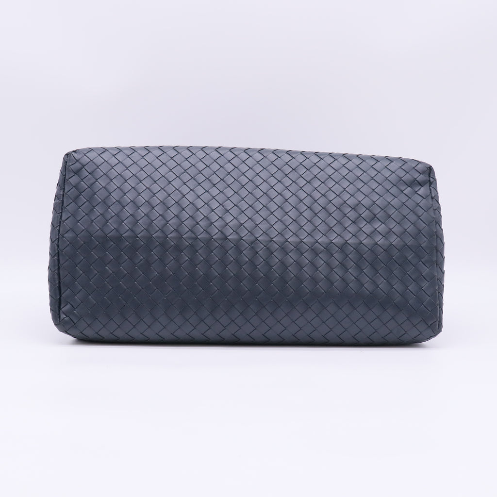 Bottega Veneta Dark Grey Intrecciato Woven Nappa Leather Roma Tote Bag twins B23674