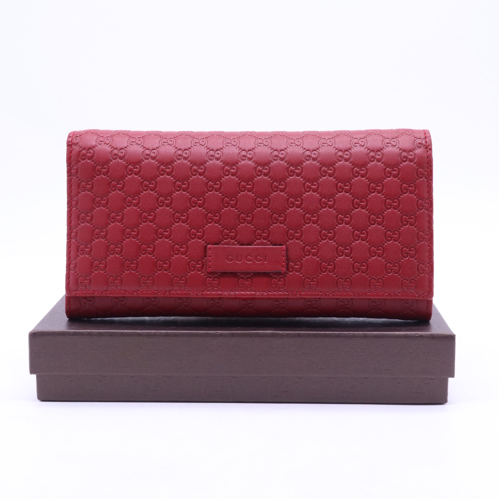 Soft Microguccissima Continental Wallet Red W21051