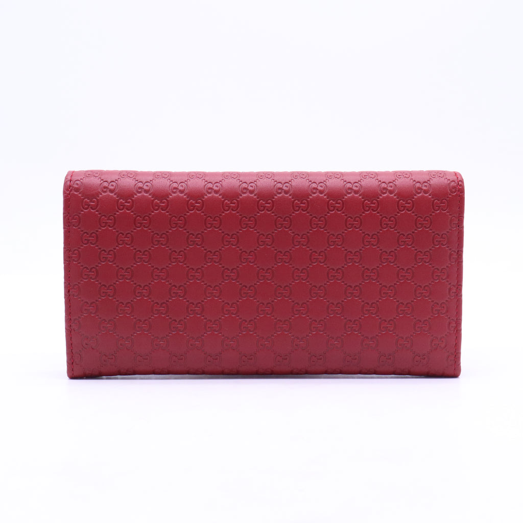 Soft Microguccissima Continental Wallet Red W21051