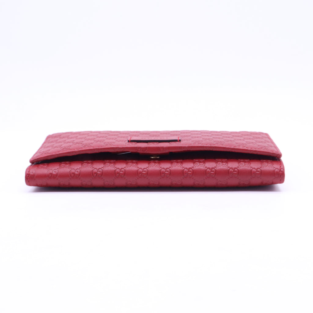 Soft Microguccissima Continental Wallet Red W21051