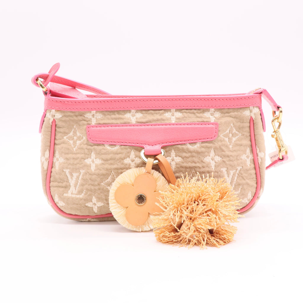 Limited Edition Rose Monogram Sabbia Accessories Pochette Bag Twins