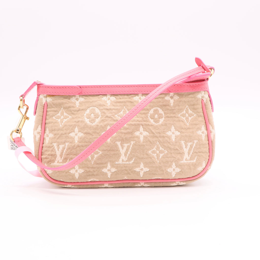 Limited Edition Rose Monogram Sabbia Accessories Pochette Bag Twins