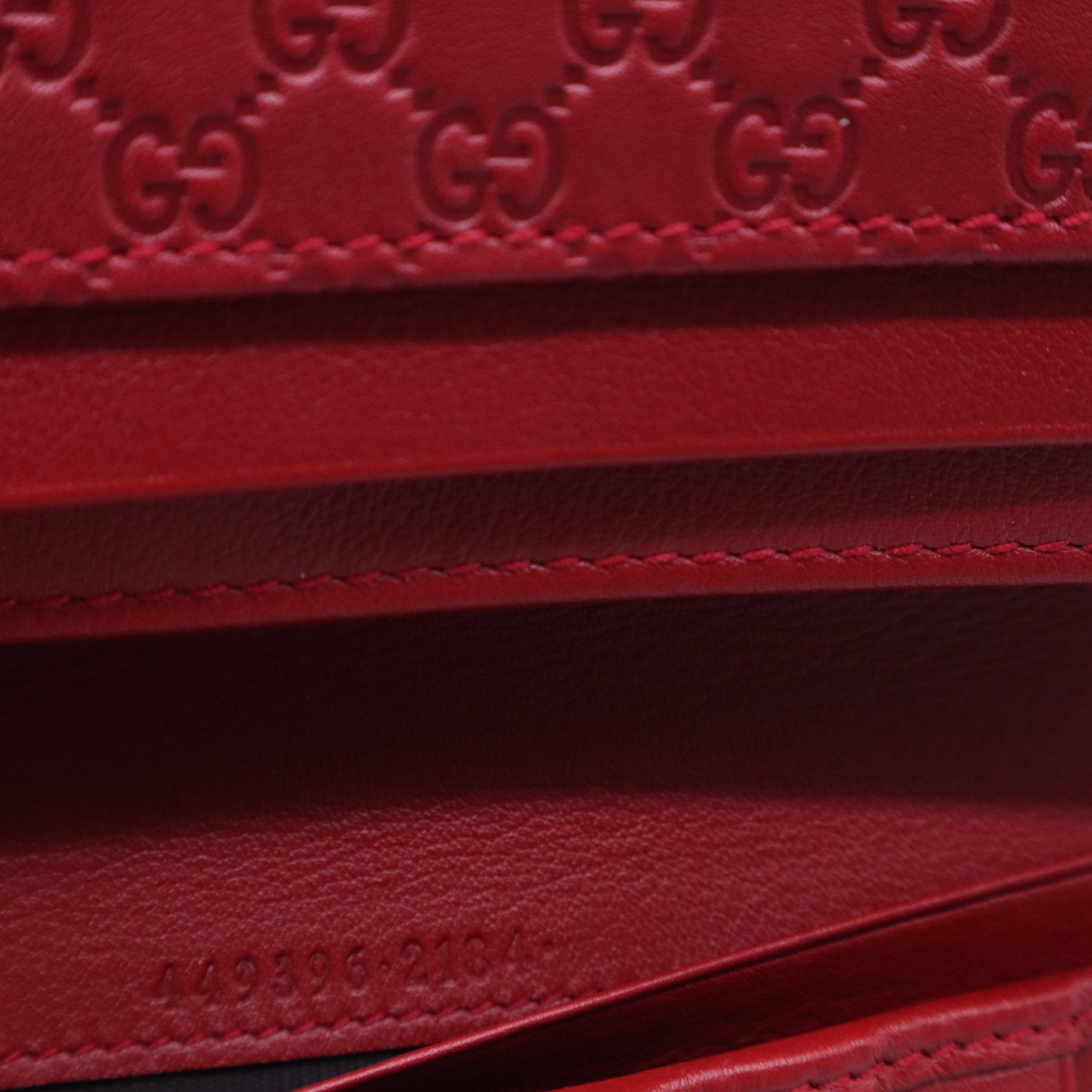 Soft Microguccissima Continental Wallet Red W21051