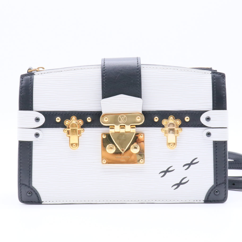 Trunk Clutch Epi Leather White Bag