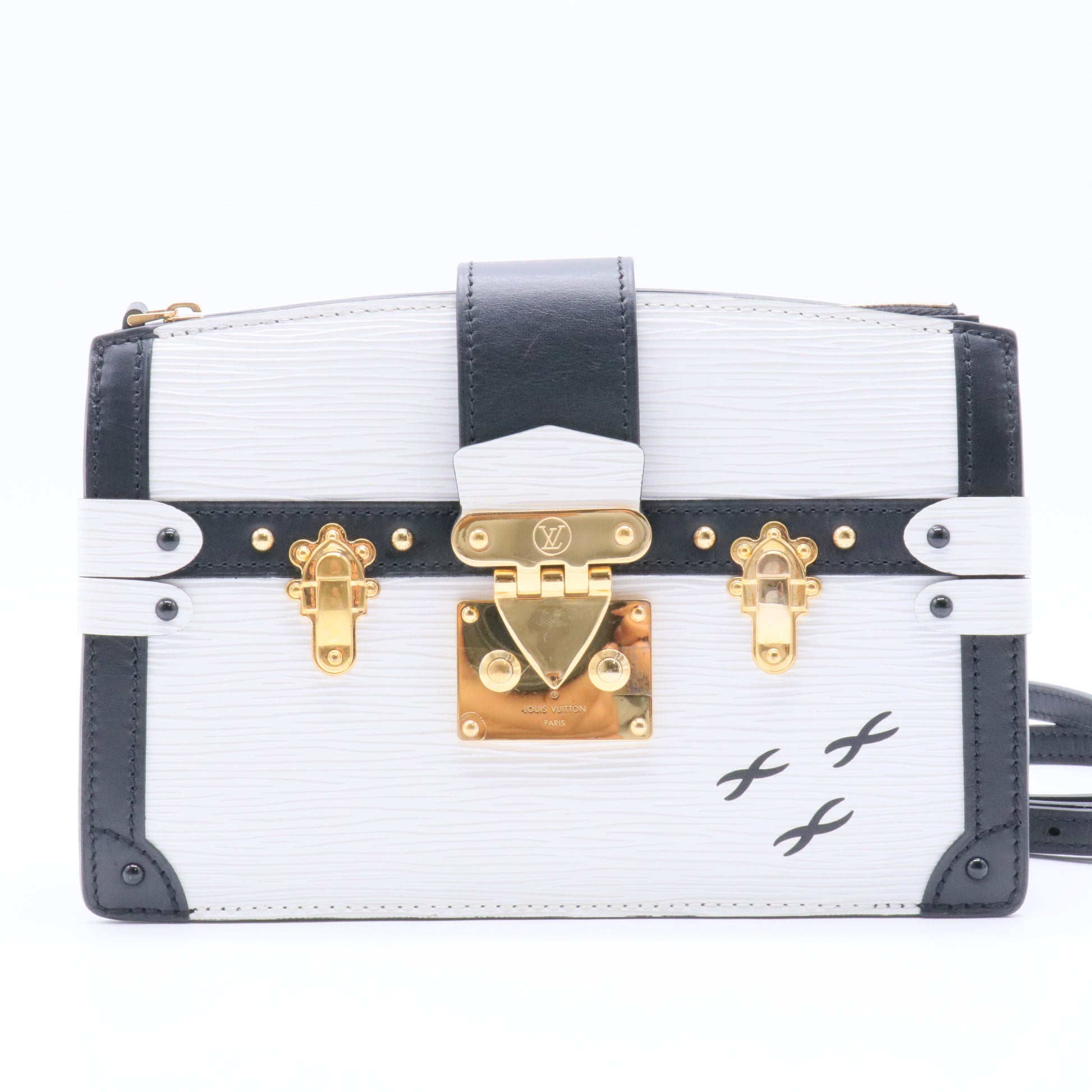 Trunk Clutch Epi Leather White Bag
