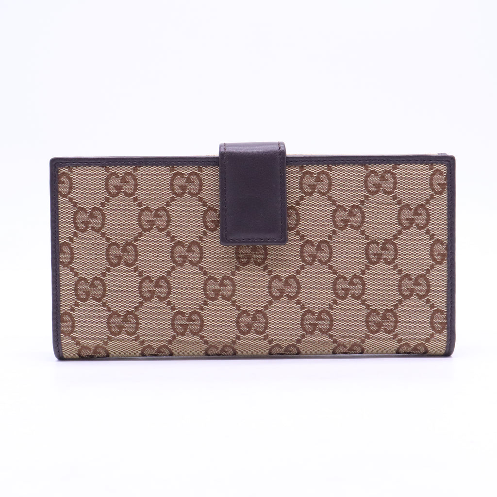 Gucci Monogram Margaux Calfskin Dice Compact Trademark Wallet W21047