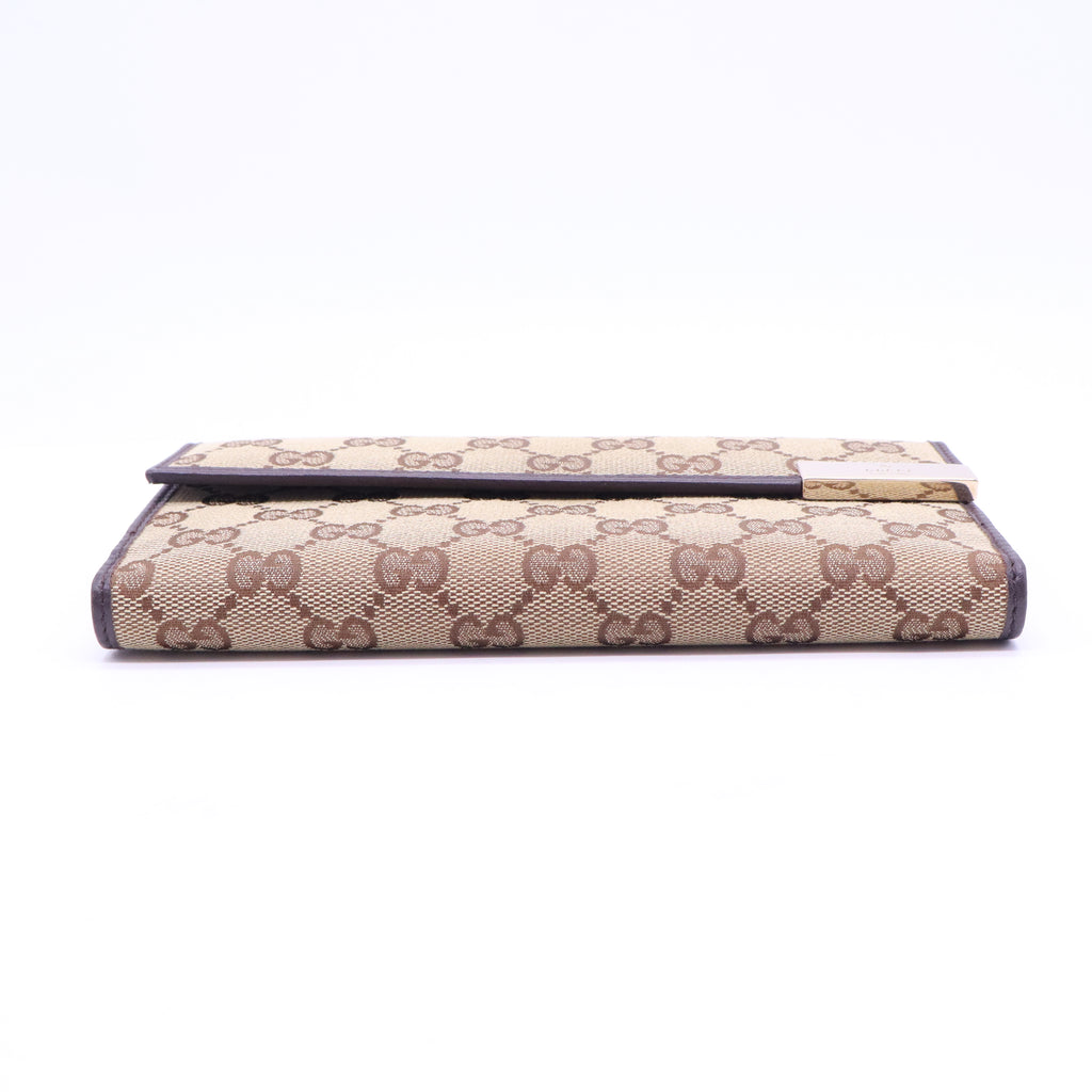 Gucci Monogram Margaux Calfskin Dice Compact Trademark Wallet W21047