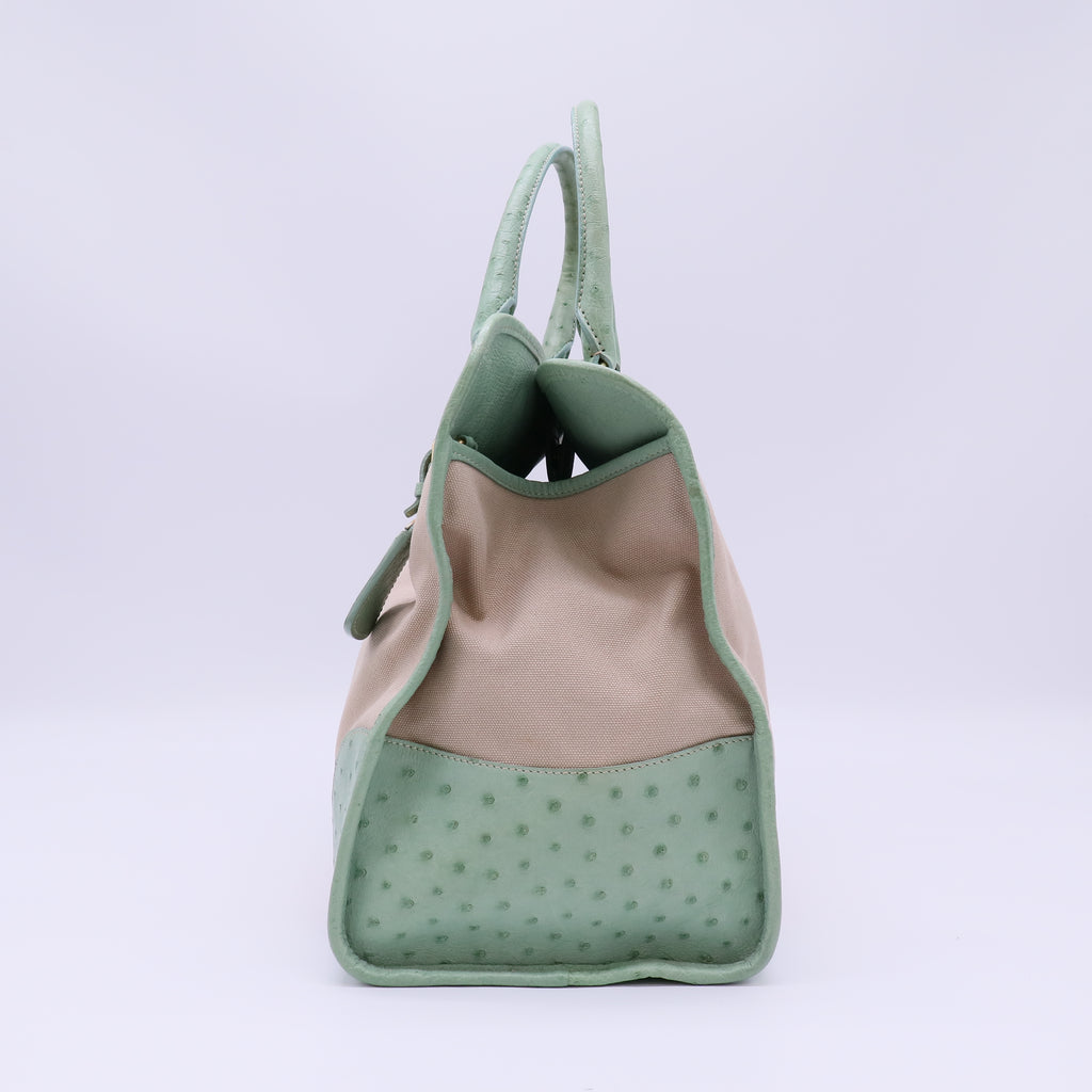 Prada Route Large Canvas and Leather Tote Bag B22612