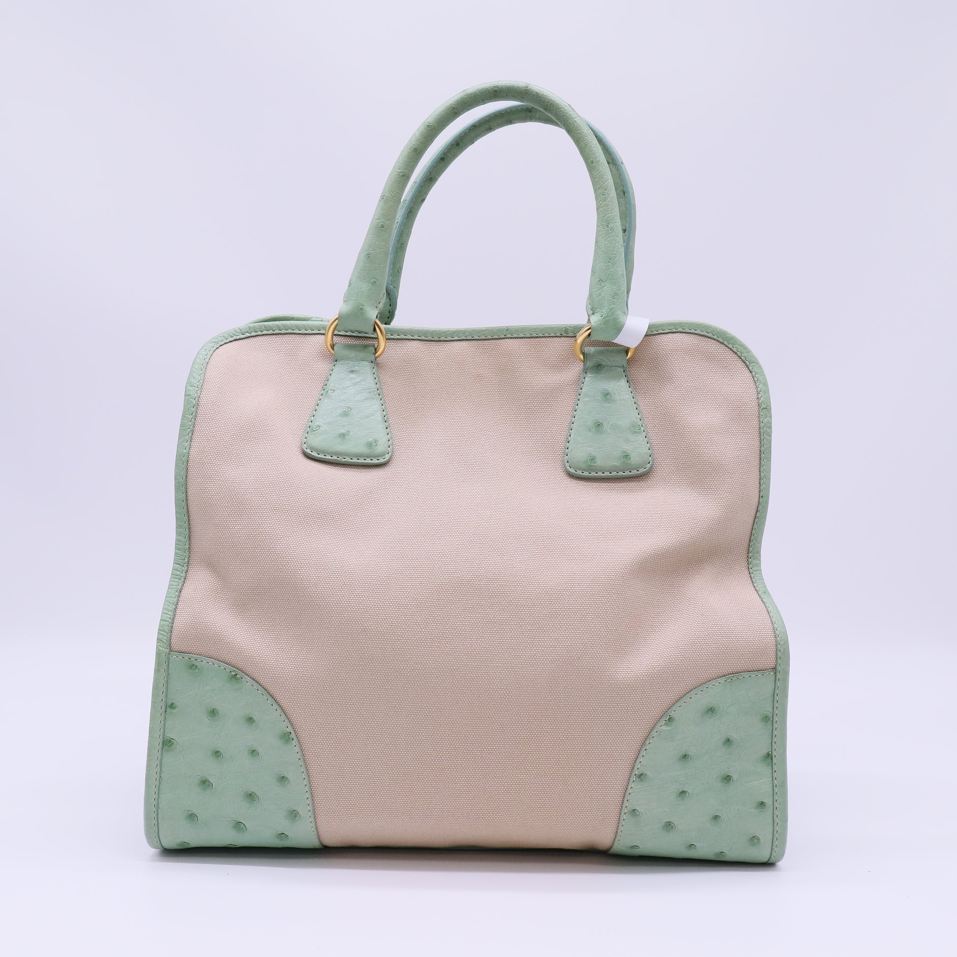 Prada Route Large Canvas and Leather Tote Bag B22612