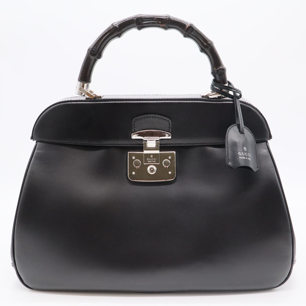 Lady Lock Bamboo Top Handle Bag Leathe