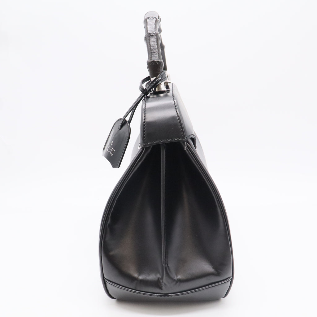 Lady Lock Bamboo Top Handle Bag Leathe