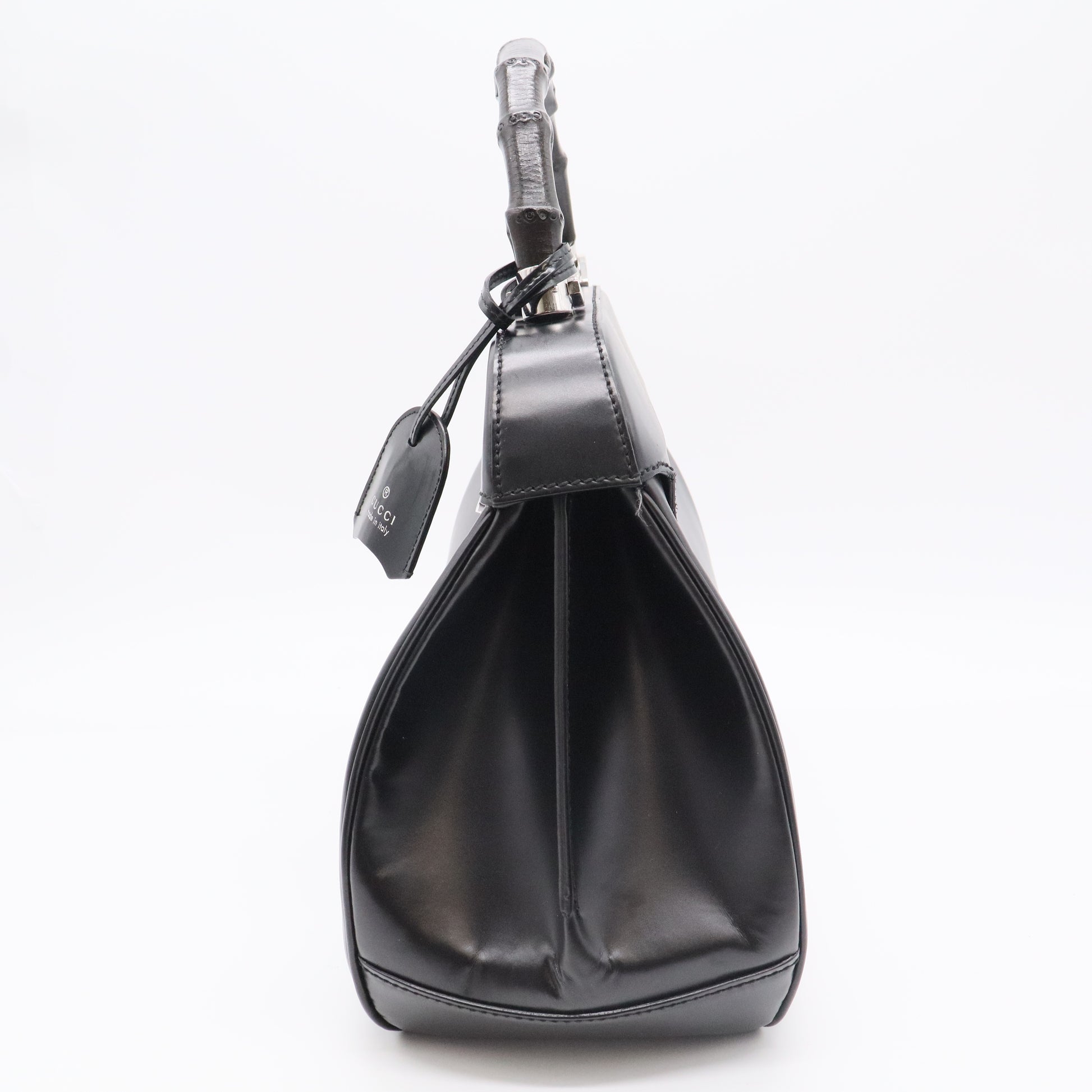 Lady Lock Bamboo Top Handle Bag Leathe