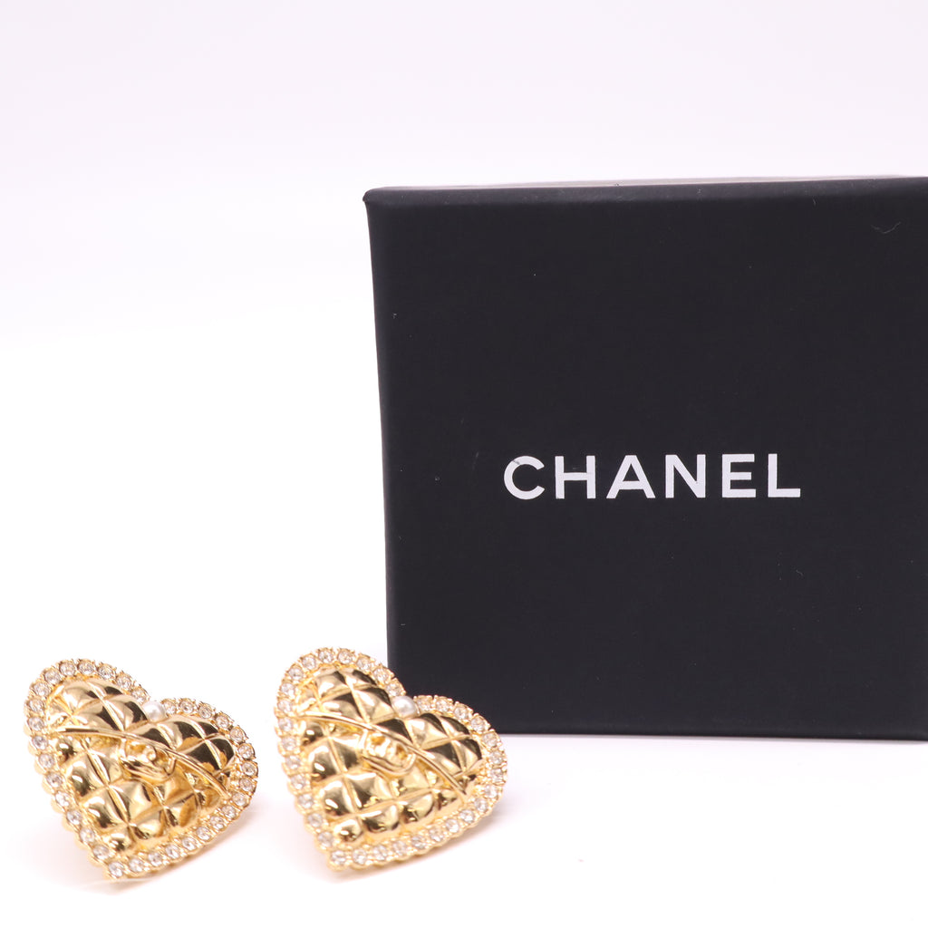 CC Heart Stud Earrings Metal Twins LDJ4545