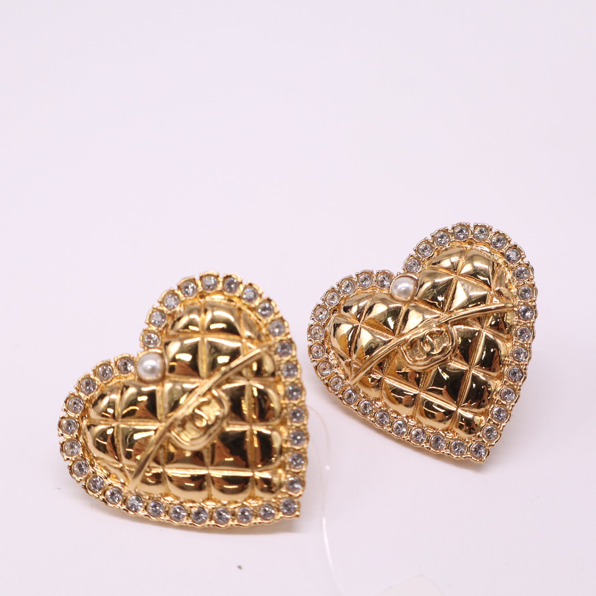 CC Heart Stud Earrings Metal Twins LDJ4545