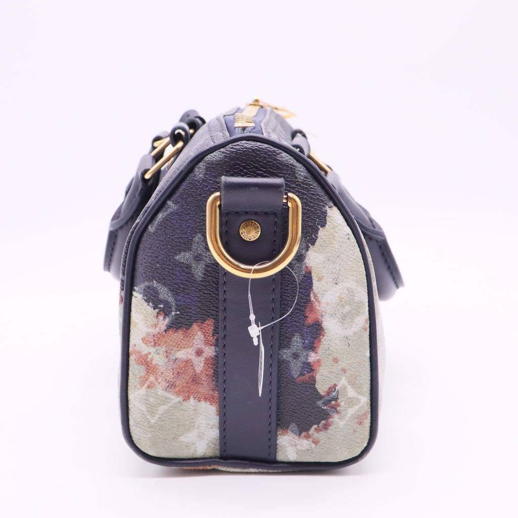 Monogram Bleach Keepall Bandouliere 25 Ink Blue twins
