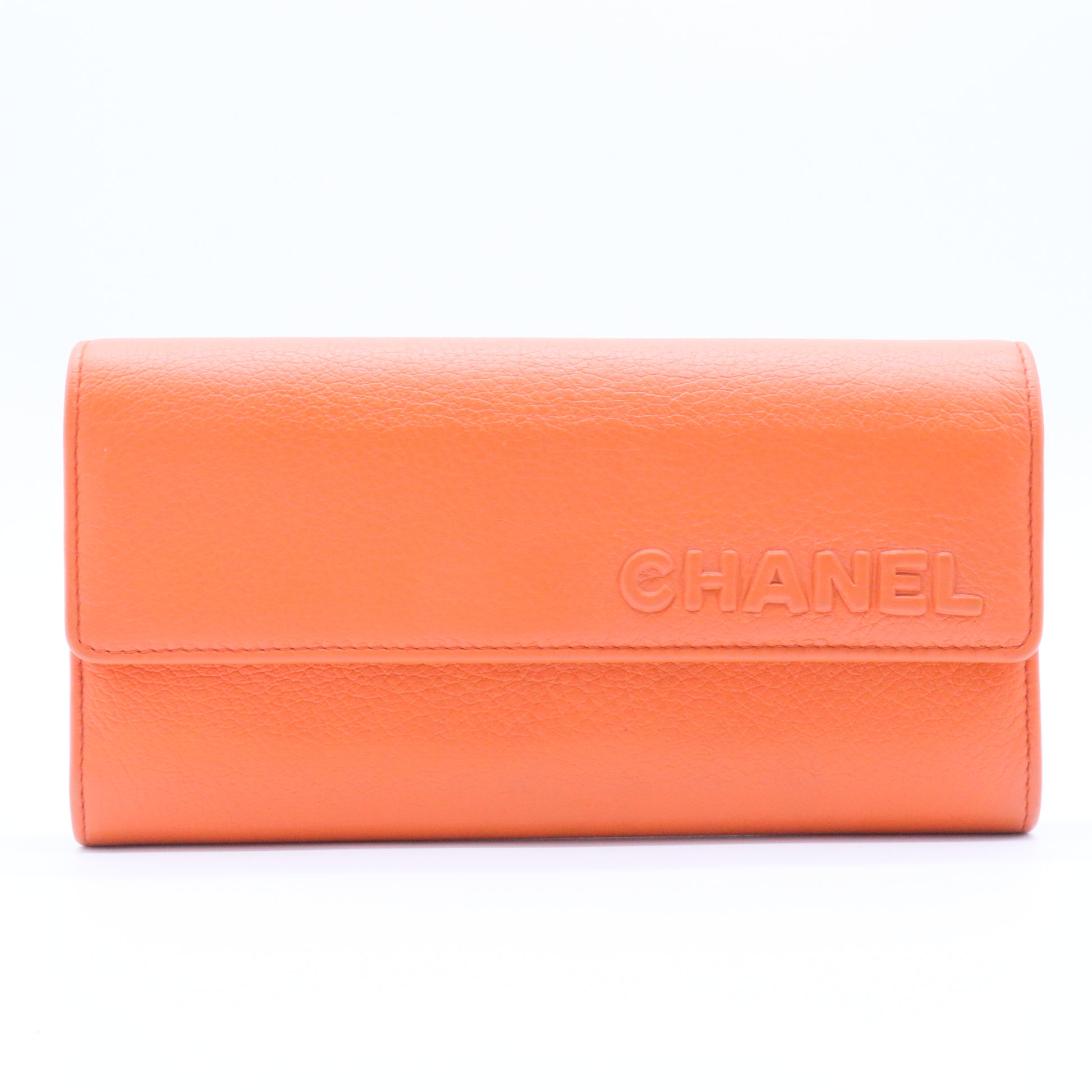 Goatskin Jacket Embossed Long Flap Wallet