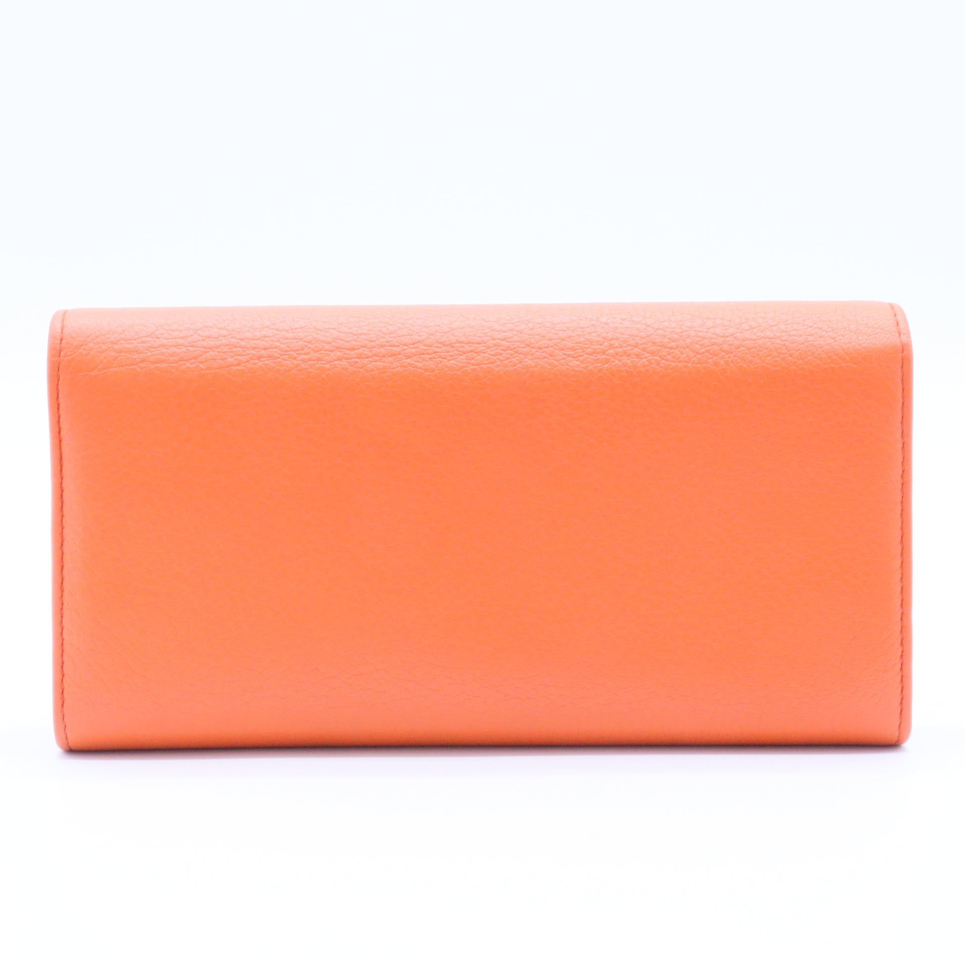 Goatskin Jacket Embossed Long Flap Wallet