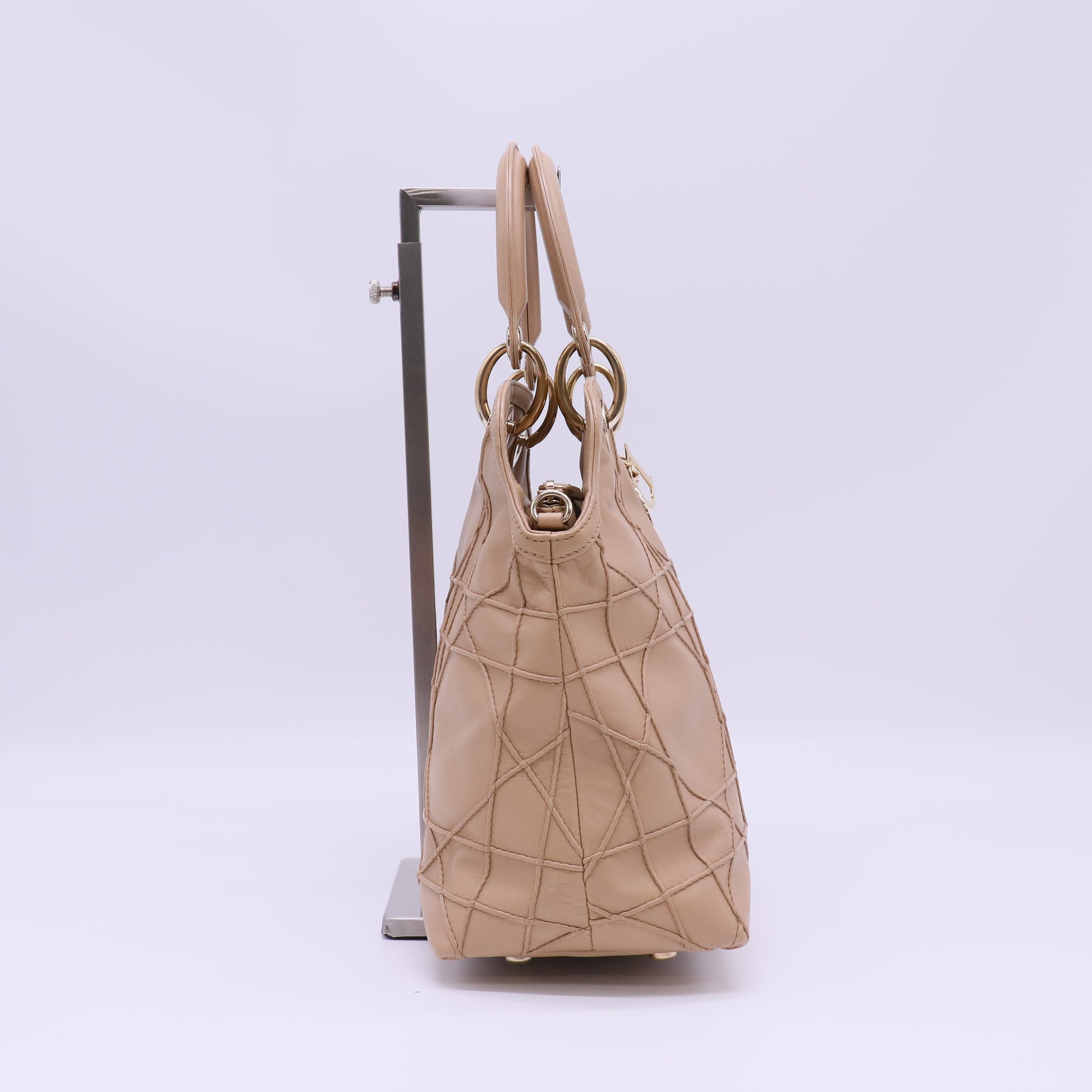 Christian Dior Lambskin Cannage Granville Polochon Tote Bag B22633