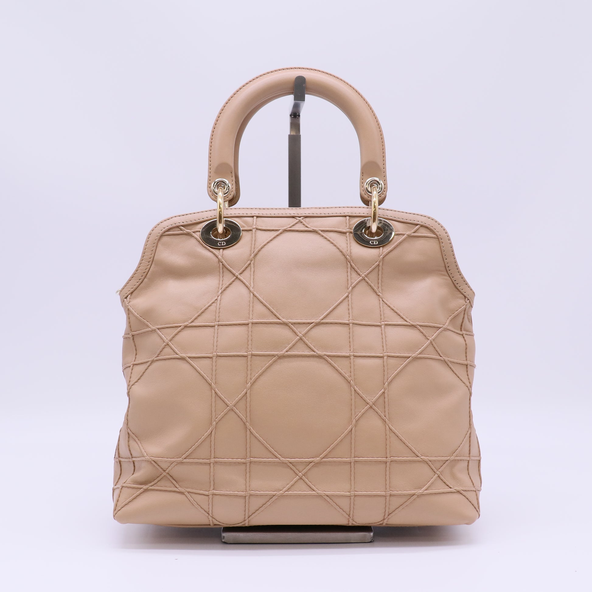 Christian Dior Lambskin Cannage Granville Polochon Tote Bag B22633