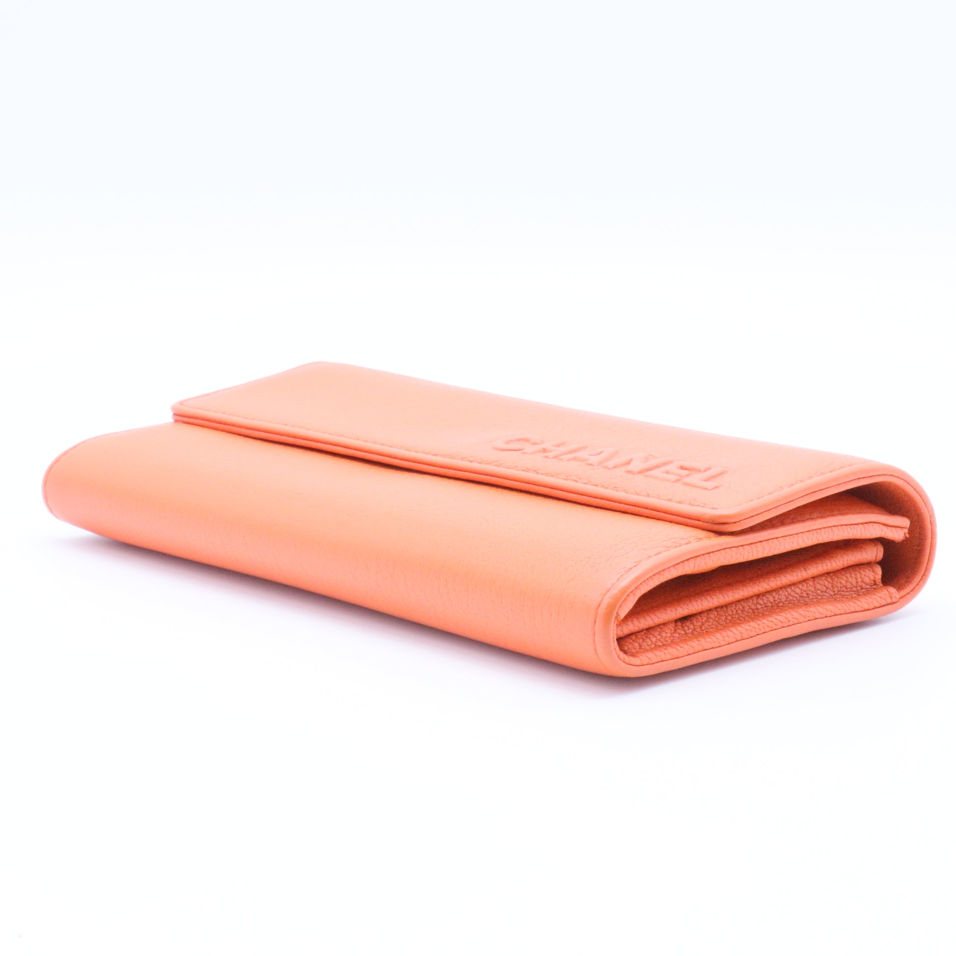 Goatskin Jacket Embossed Long Flap Wallet