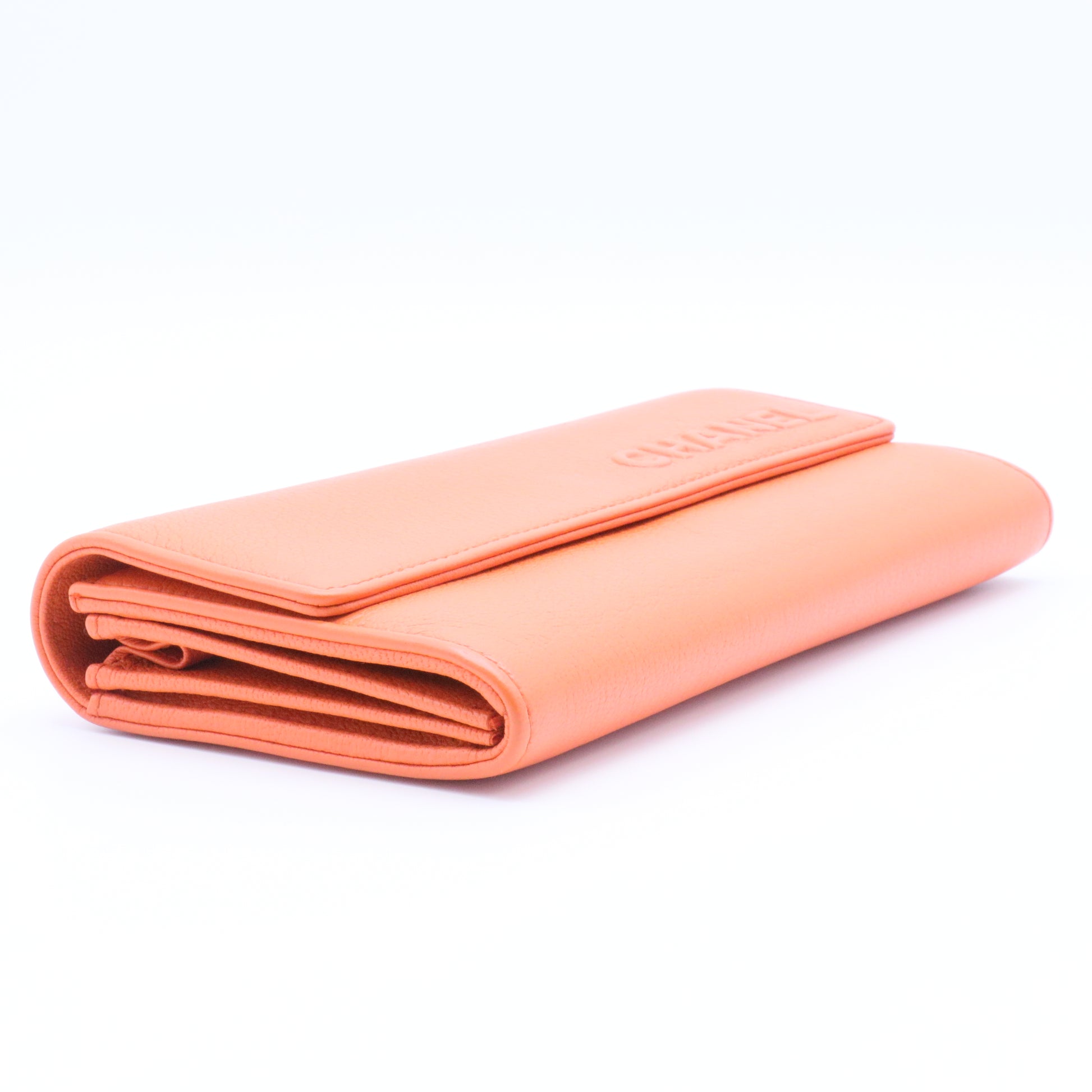 Goatskin Jacket Embossed Long Flap Wallet
