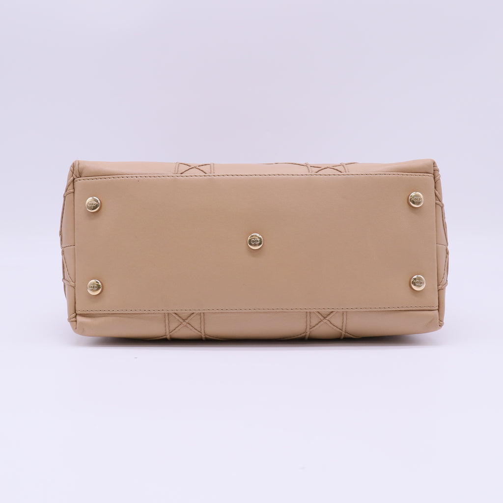 Christian Dior Lambskin Cannage Granville Polochon Tote Bag B22633