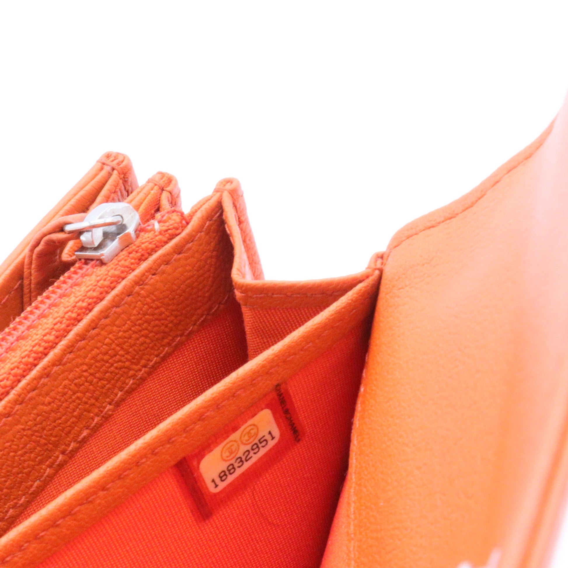 Goatskin Jacket Embossed Long Flap Wallet