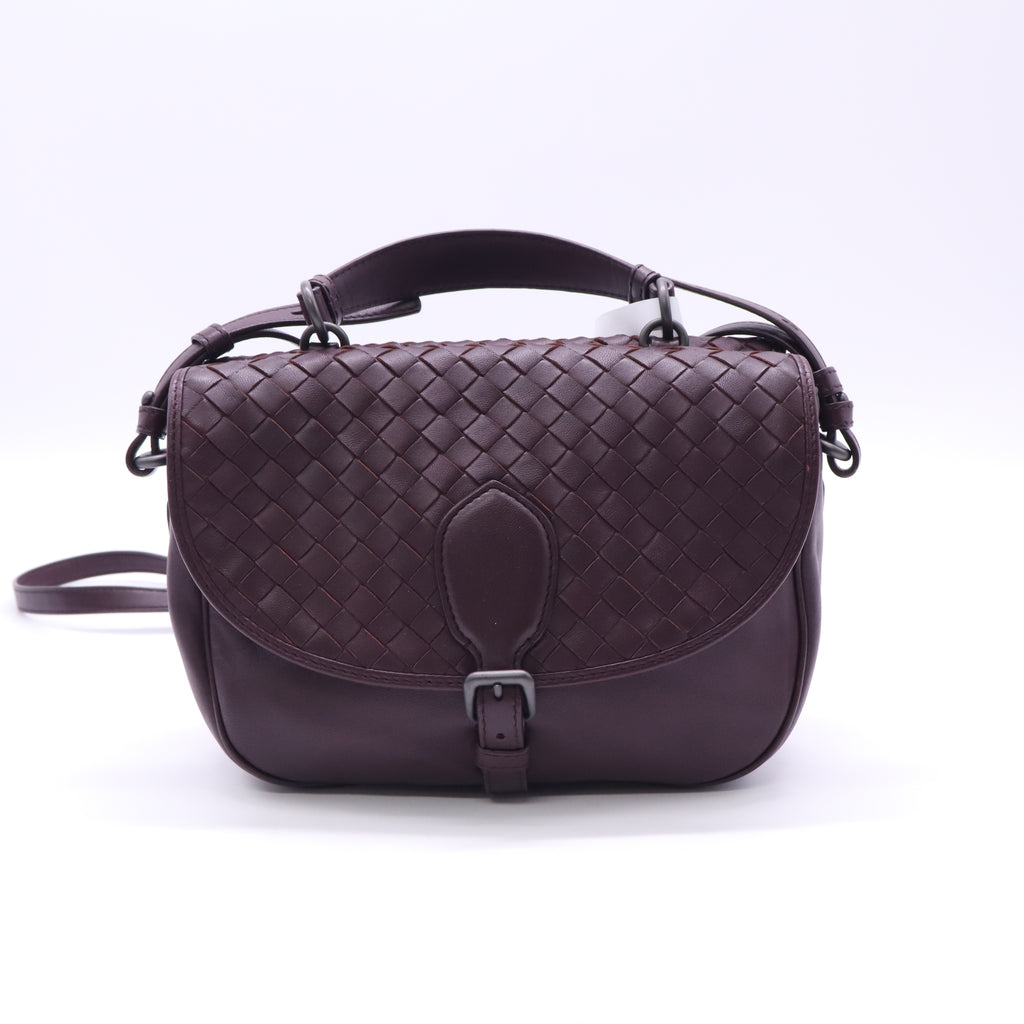 Bottega Veneta Nappa Intrecciato Double Sided Flap Satchel B23526