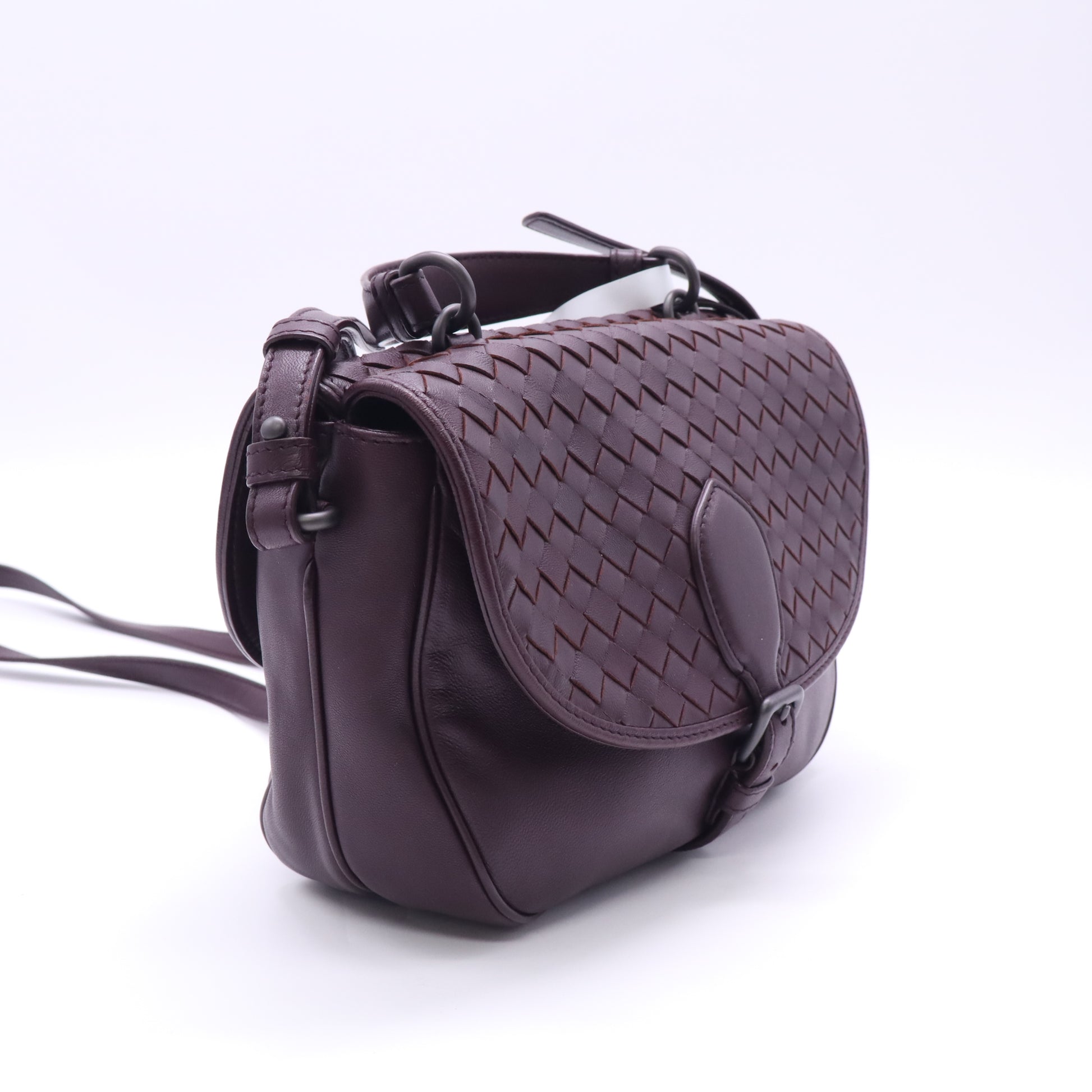 Bottega Veneta Nappa Intrecciato Double Sided Flap Satchel B23526