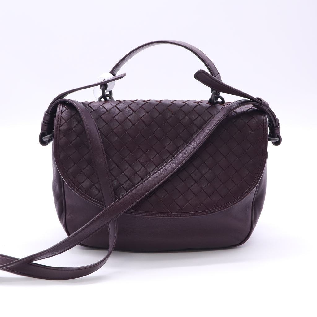 Bottega Veneta Nappa Intrecciato Double Sided Flap Satchel B23526