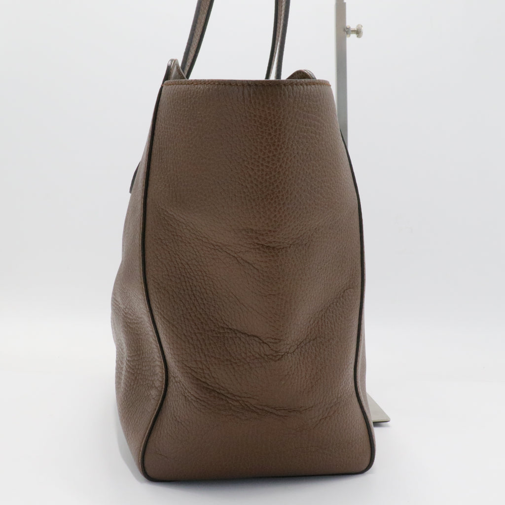 Dollar Calfskin Medium Swing Tote Grey
