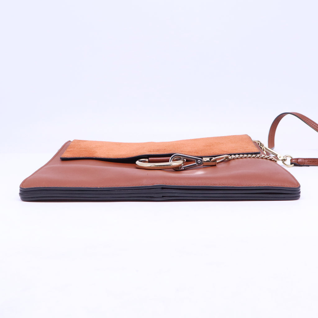 Suede Calfskin Medium Faye Shoulder Bag Tobacco B21222