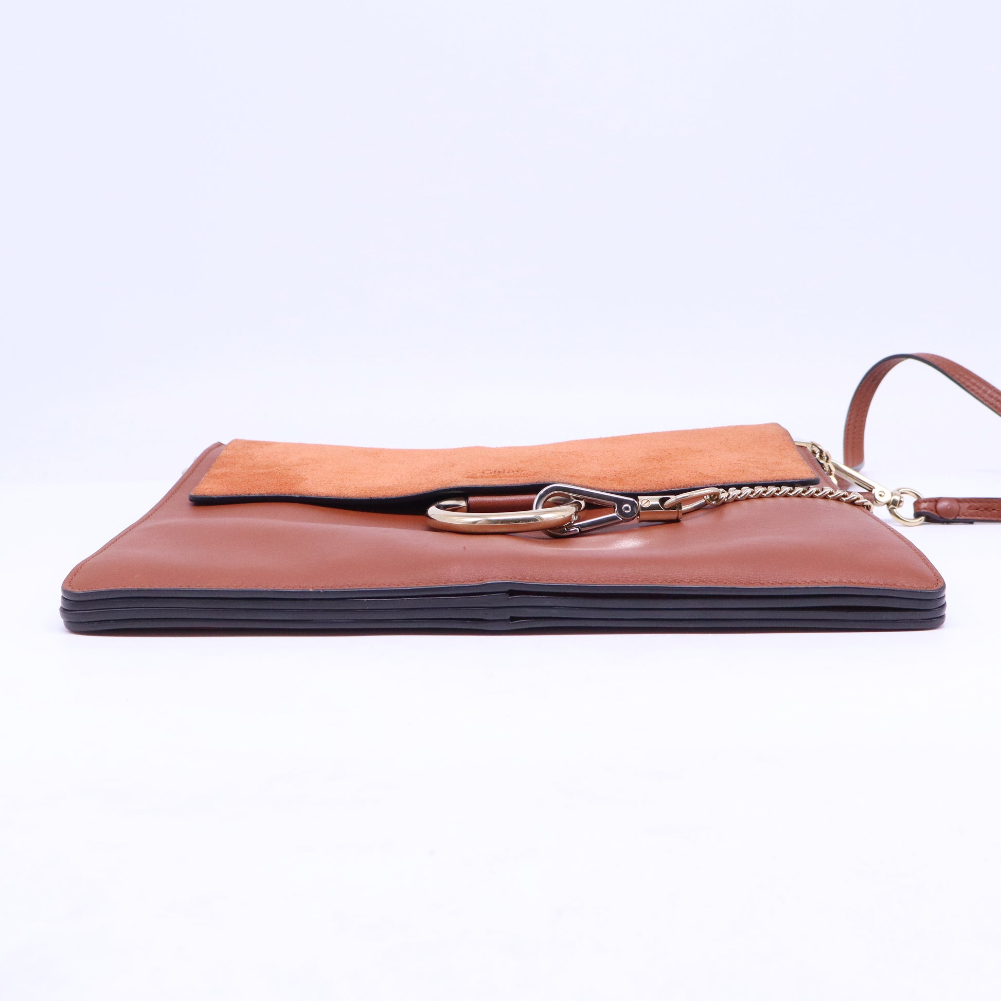 Suede Calfskin Medium Faye Shoulder Bag Tobacco B21222
