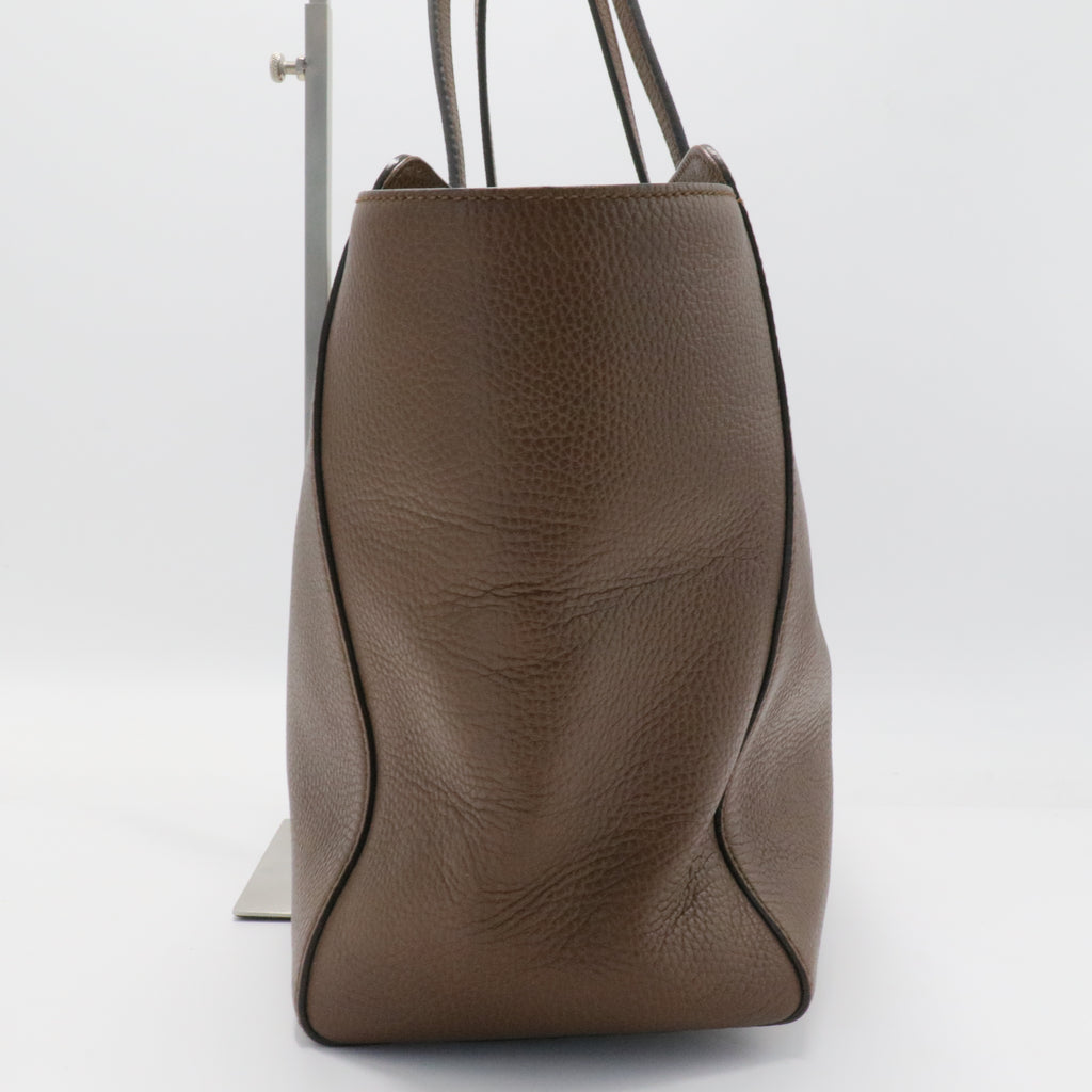 Dollar Calfskin Medium Swing Tote Grey