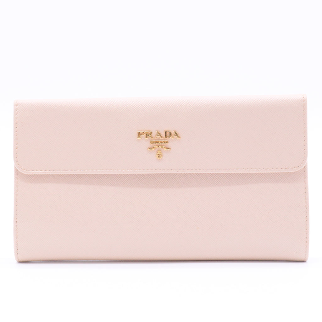 Cipria Saffiano Metal Leather Long Flap Wallet
