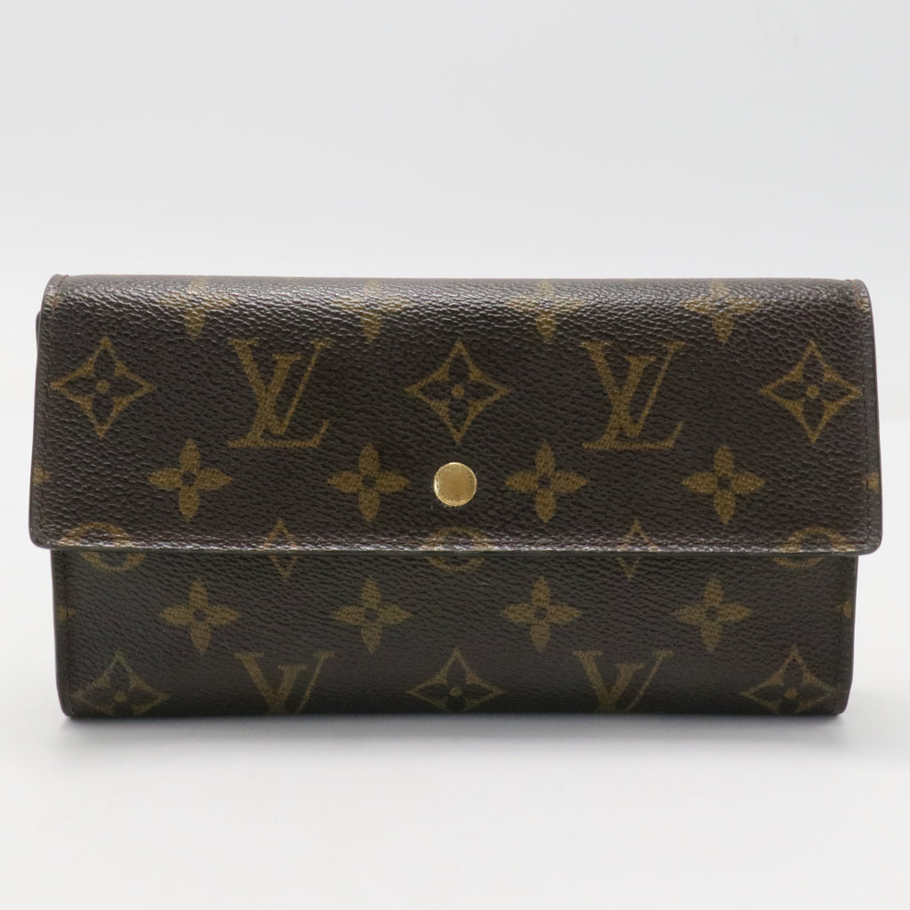 Monogram Long Zipper Sarah Wallet Brown