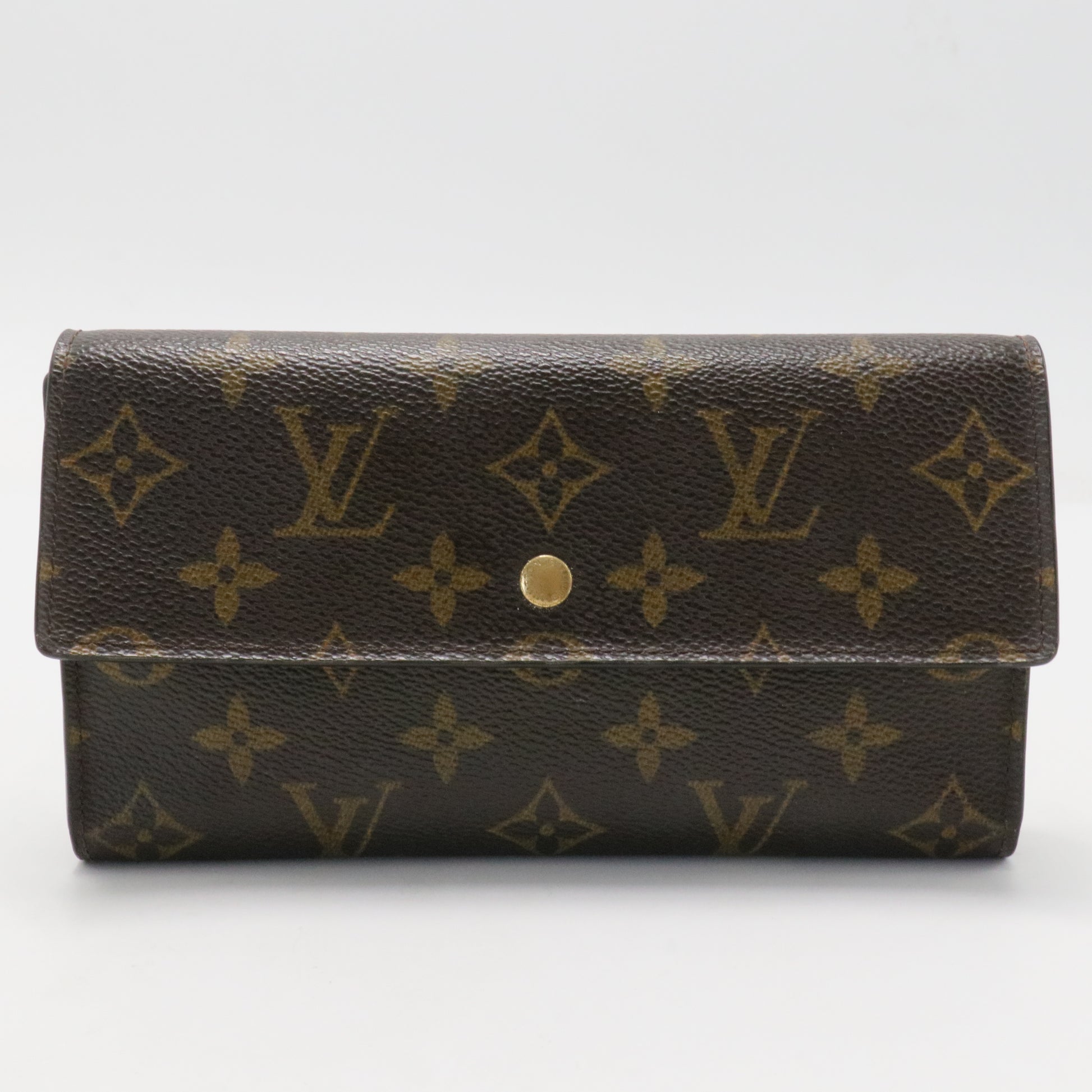 Monogram Long Zipper Sarah Wallet Brown