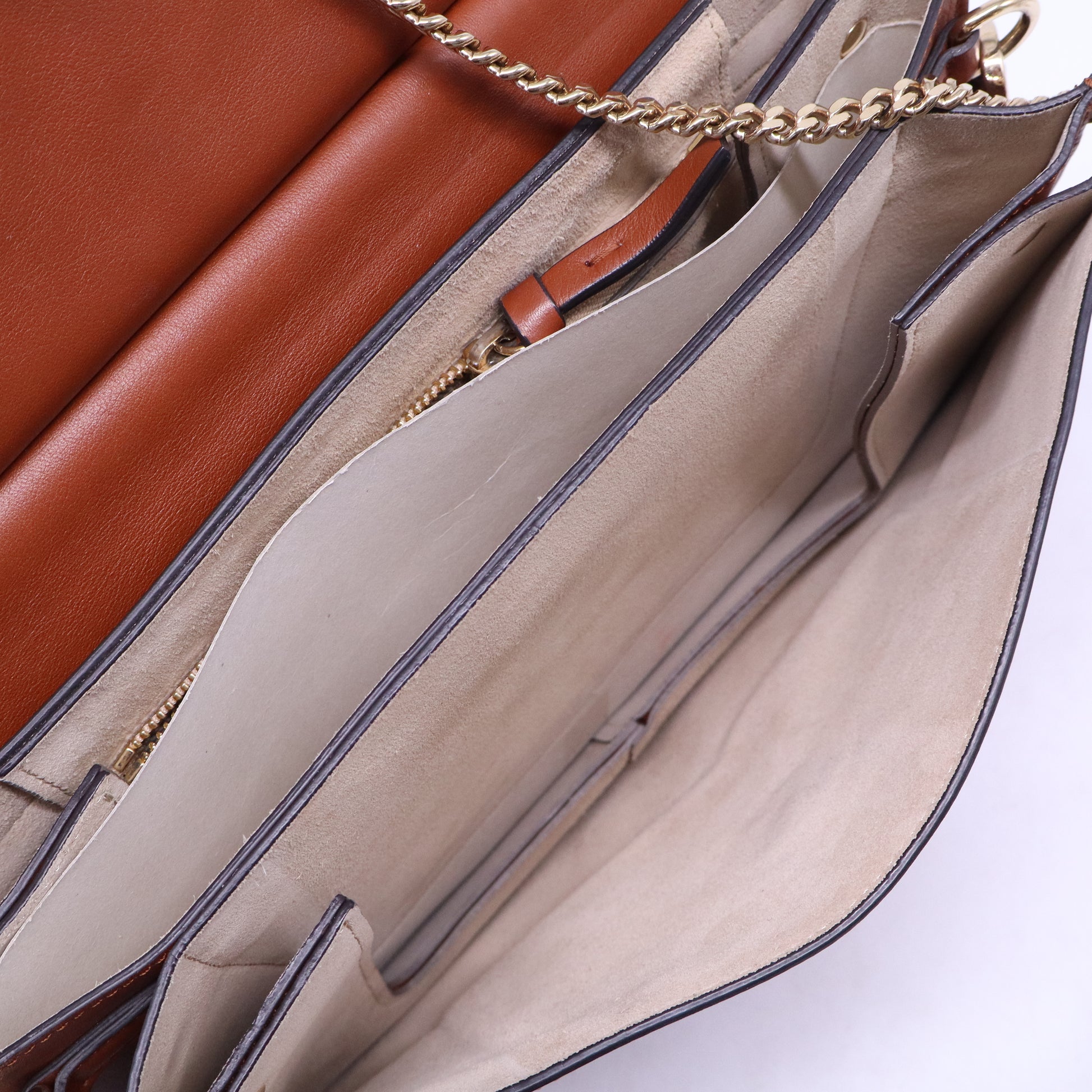 Suede Calfskin Medium Faye Shoulder Bag Tobacco B21222