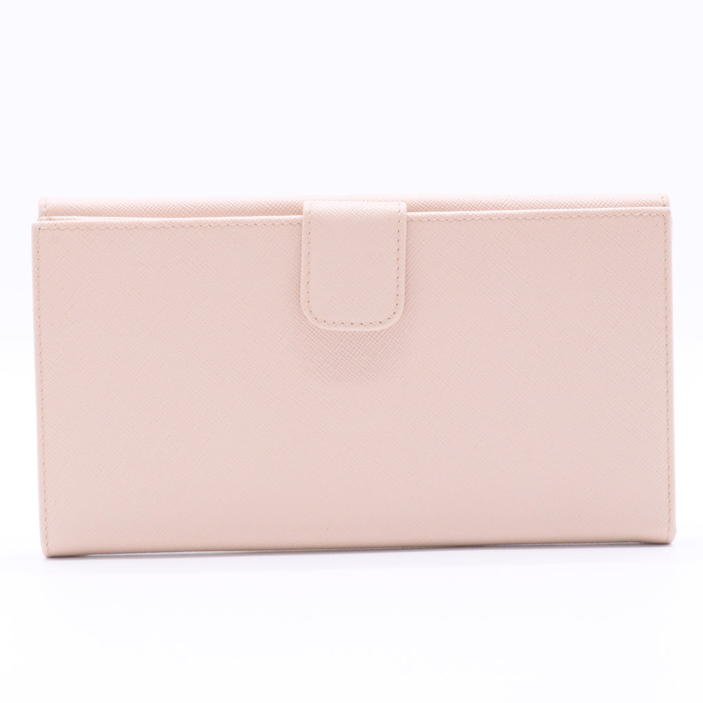 Cipria Saffiano Metal Leather Long Flap Wallet