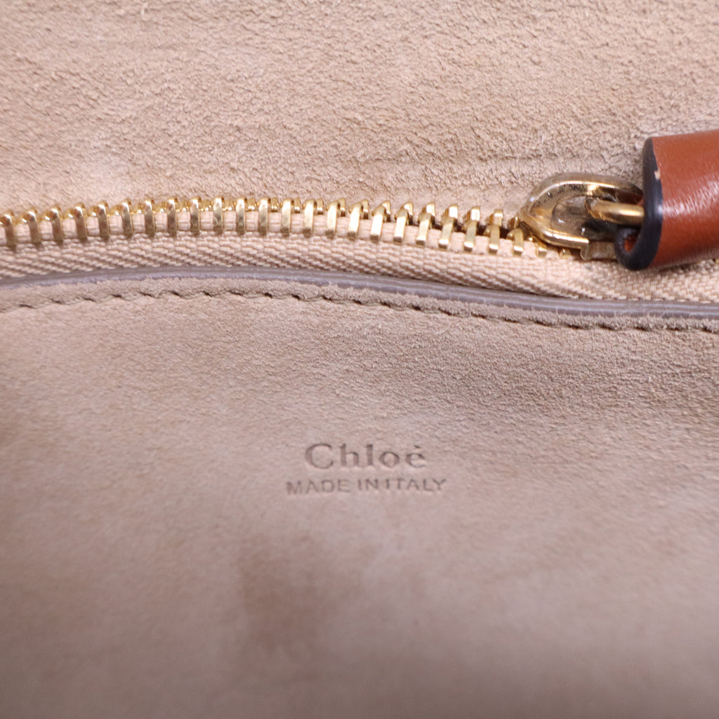 Suede Calfskin Medium Faye Shoulder Bag Tobacco B21222