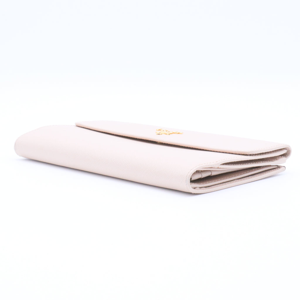 Cipria Saffiano Metal Leather Long Flap Wallet