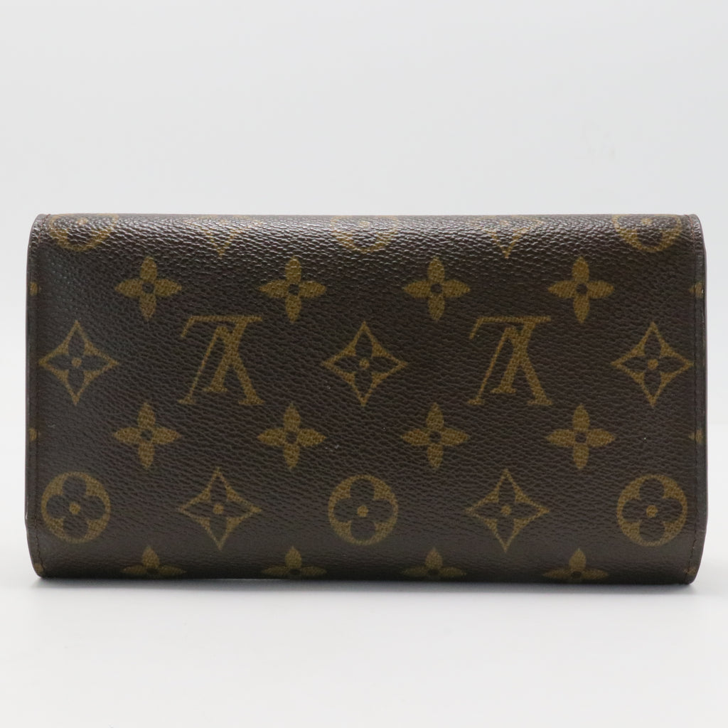 Monogram Long Zipper Sarah Wallet Brown