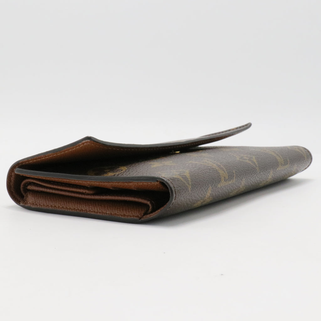 Monogram Long Zipper Sarah Wallet Brown